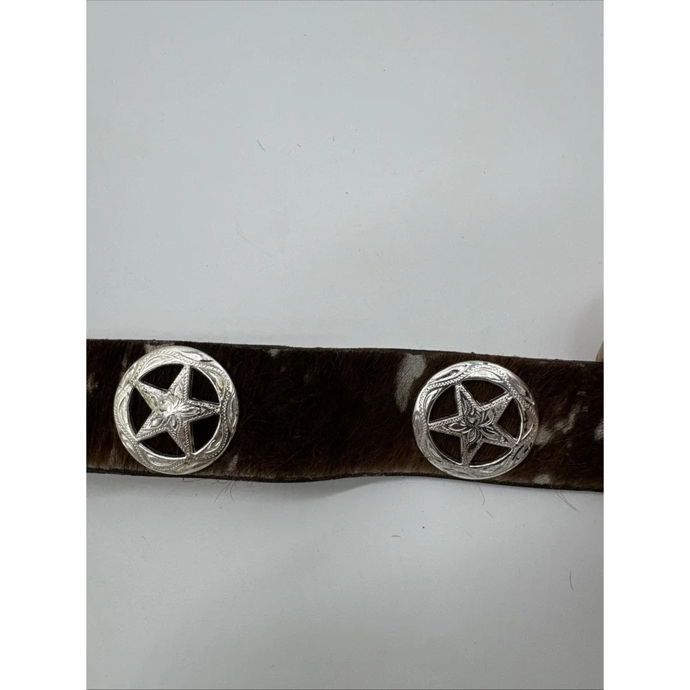 MEN'S WESTERN CONCHO LEATHER BELT. COWBOY RODEO SUEDE CONCHO LEATHER BELT 34